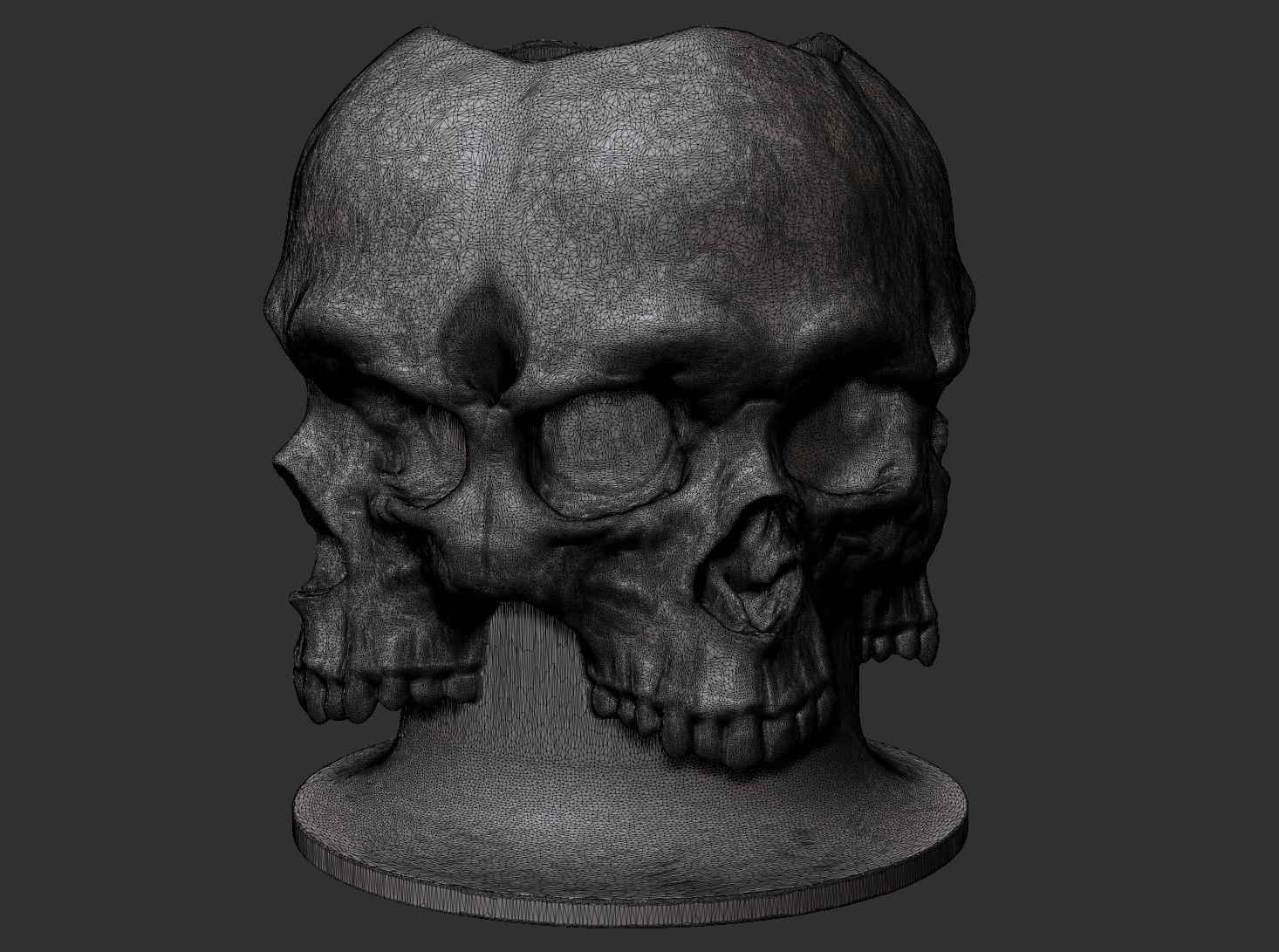 Skull - Stationery stand or vase for flowers 3D print model_12