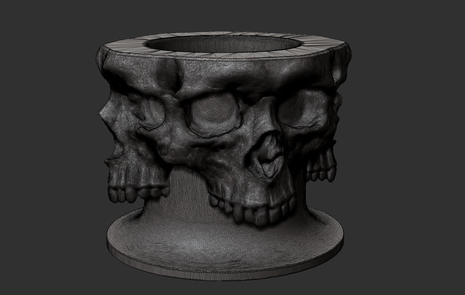 Skull - Stationery stand or vase for flowers 3D print model_15