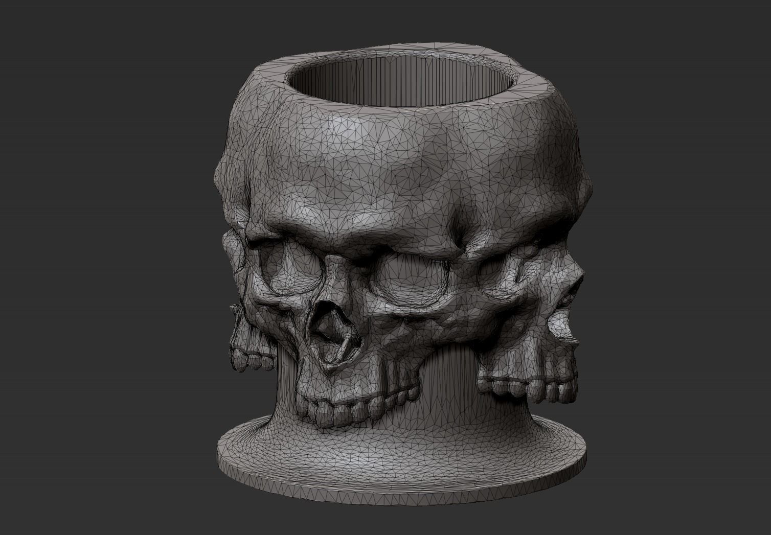 Skull - Stationery stand or vase for flowers 3D print model_18