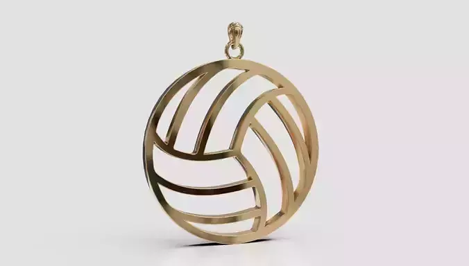 Volleyball ball pendant necklace 