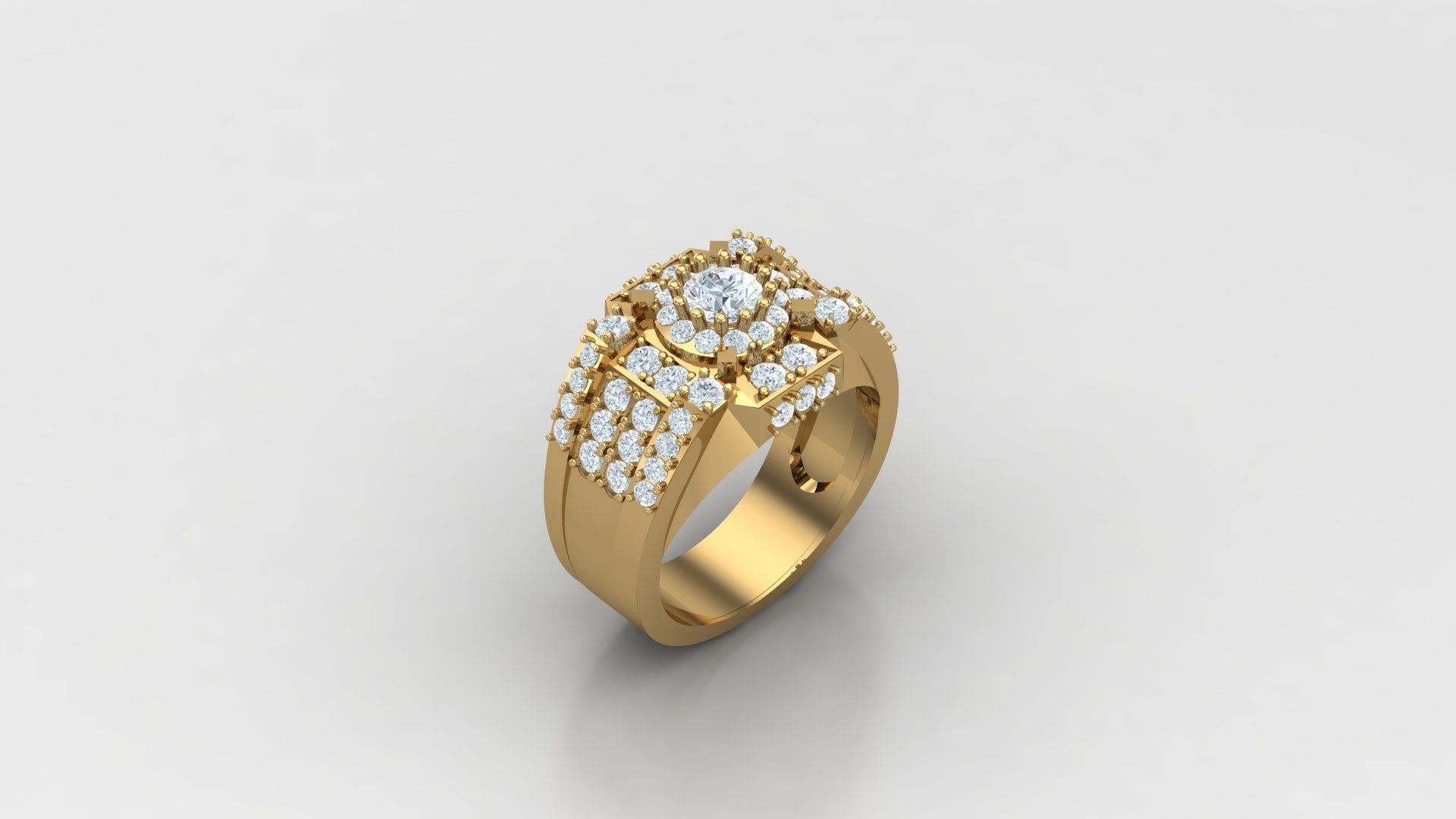 Diamond Man Ring Cad  MR  315 3D print model_1