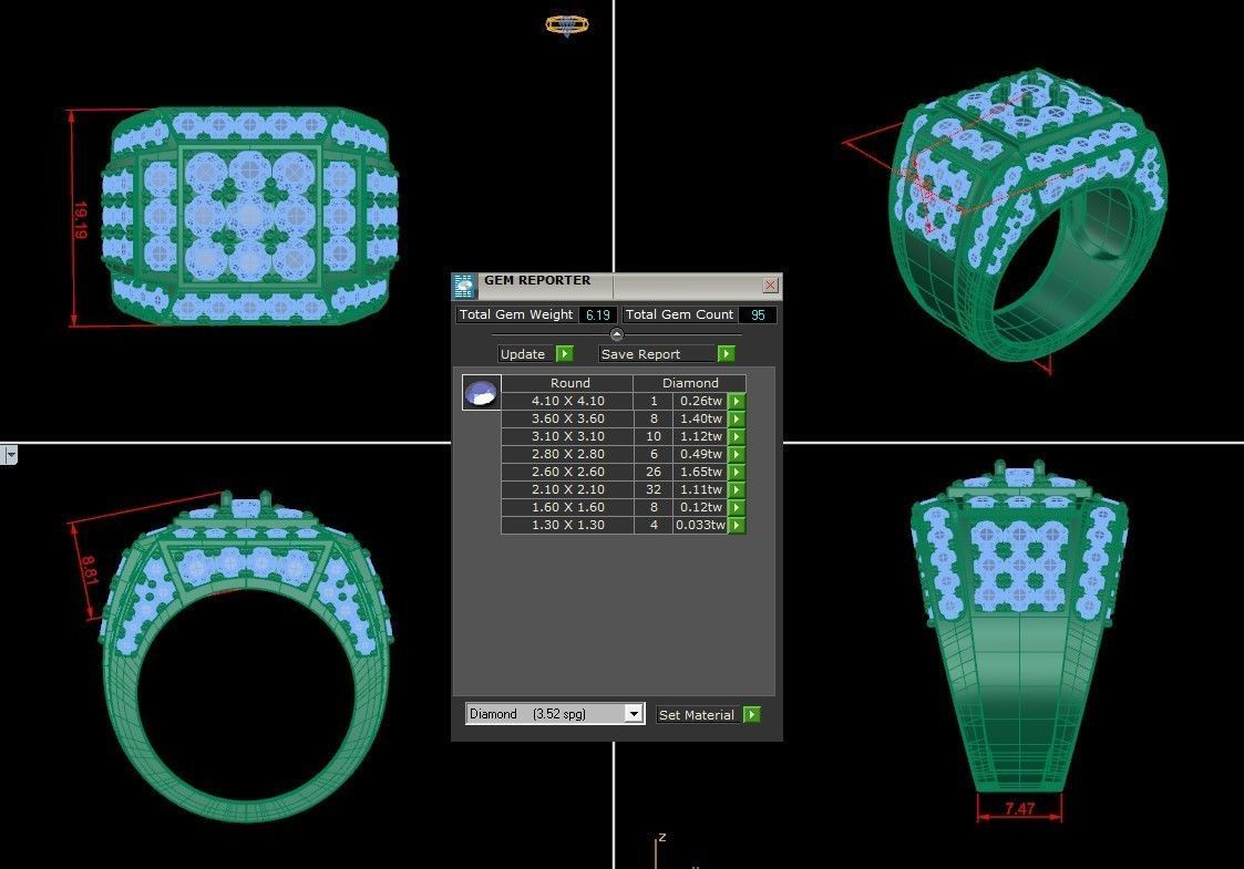 Diamond Man Ring Cad MR 314 3D print model_5