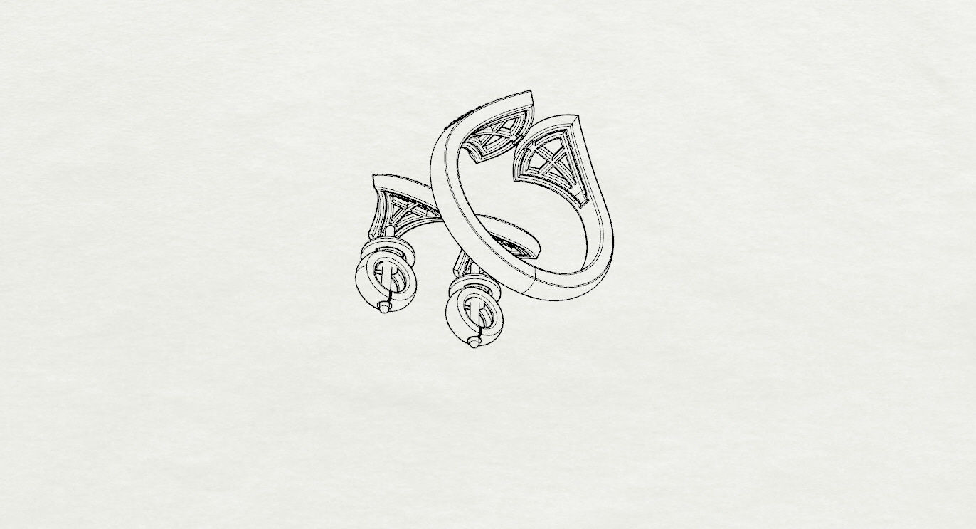 BVLGARI Ring and Earrings 3D print model_18