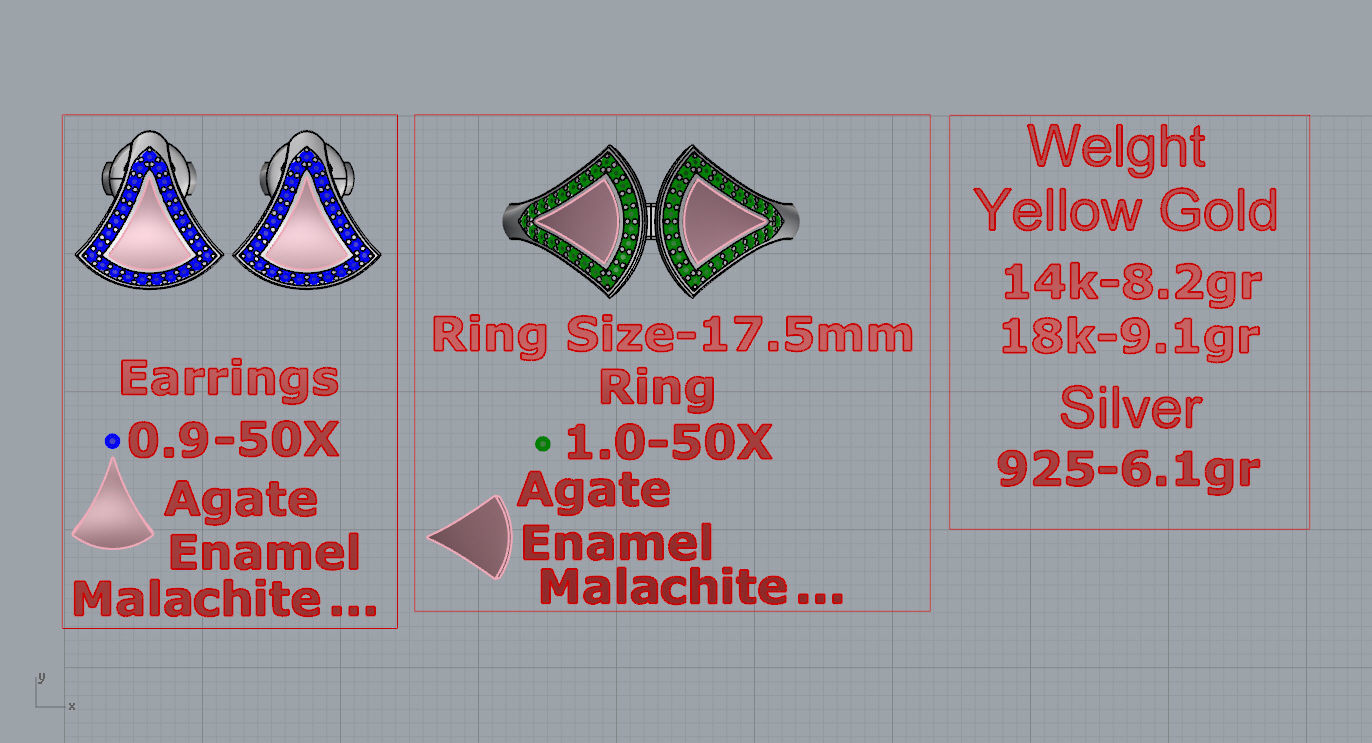 BVLGARI Ring and Earrings 3D print model_5