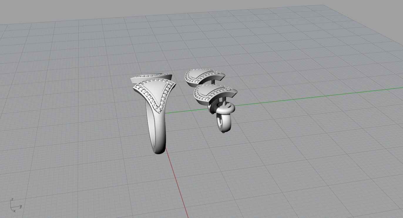BVLGARI Ring and Earrings 3D print model_8