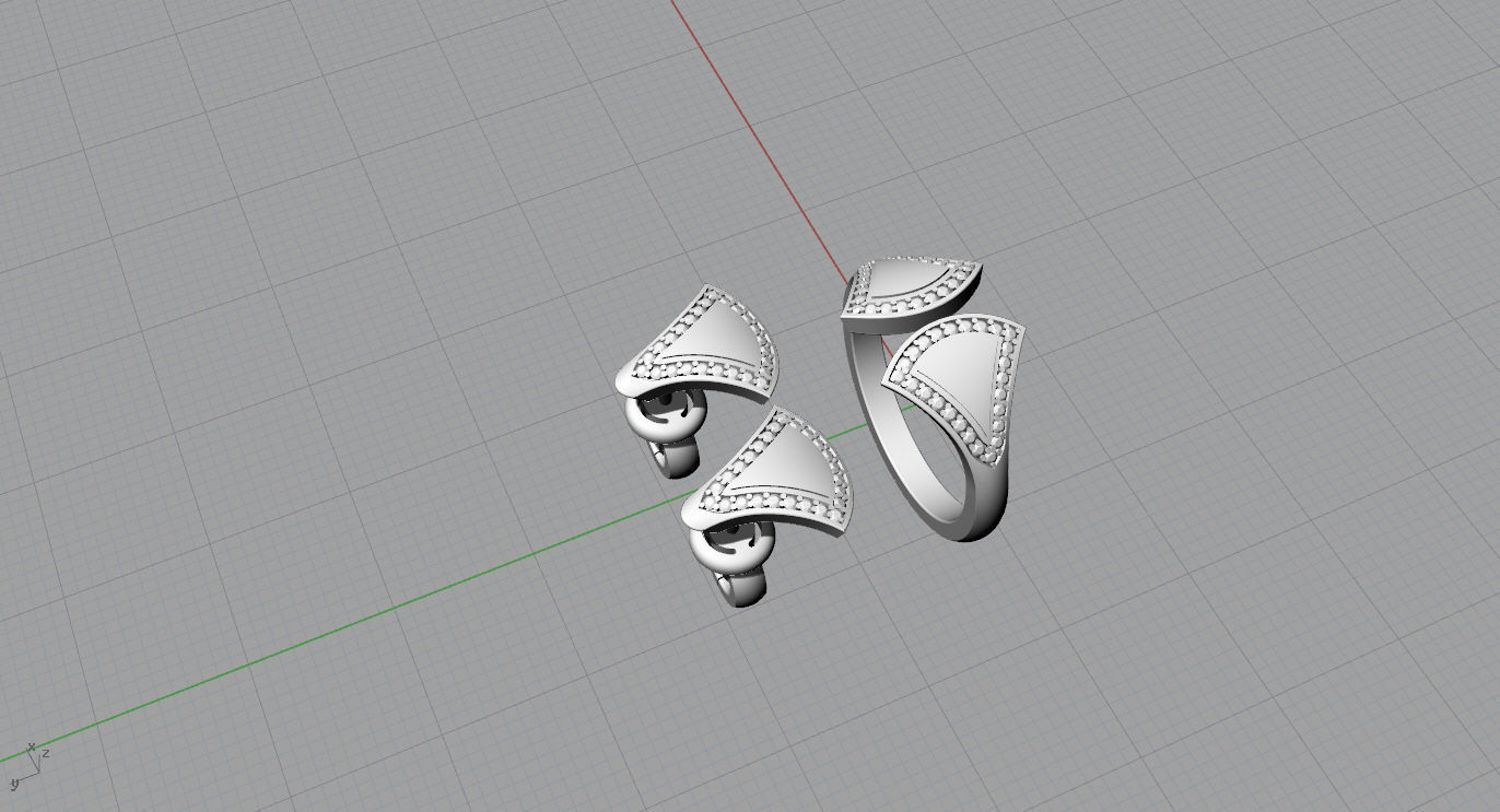 BVLGARI Ring and Earrings 3D print model_14