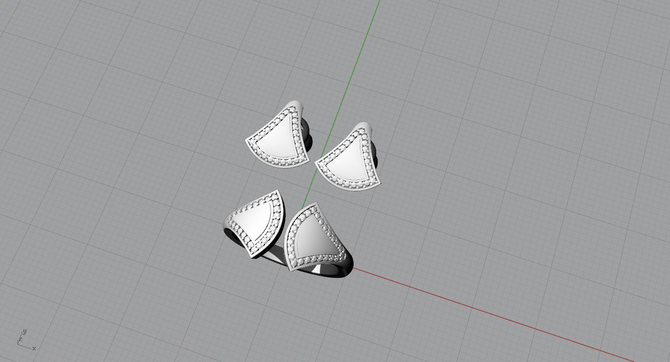 BVLGARI Ring and Earrings 3D print model_7