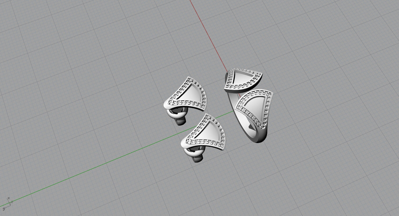 BVLGARI Ring and Earrings 3D print model_15