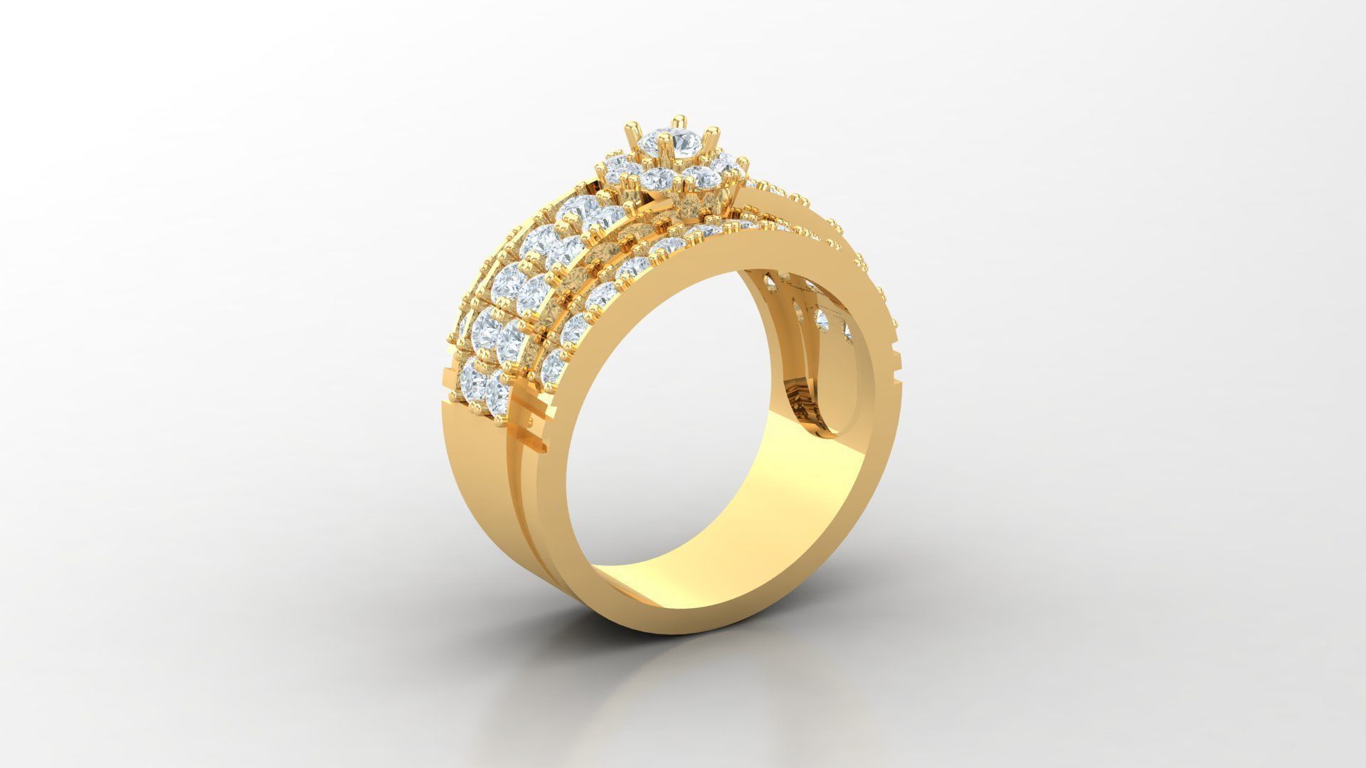 Diamond Man Ring Cad  MR  311 3D print model_1