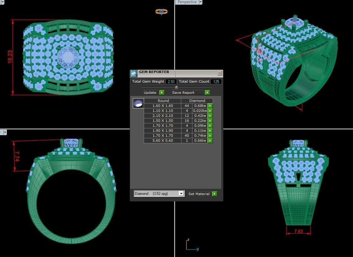 Diamond Man Ring Cad  MR  310 3D print model_5