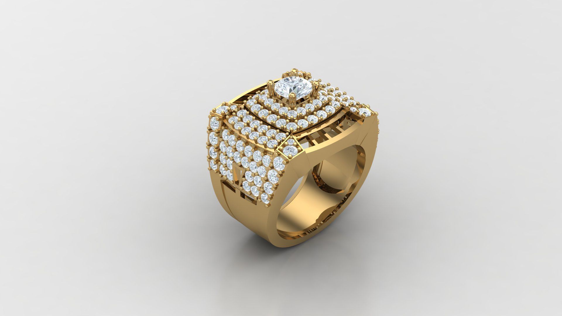 Diamond Man Ring Cad  MR  310 3D print model_1