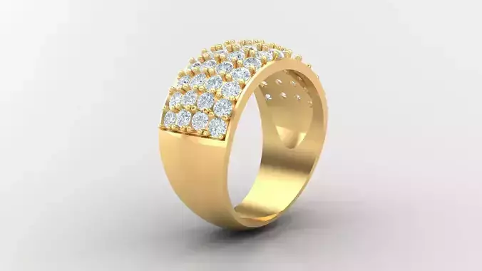 Diamond Man Ring Cad  MR  31 3D print model