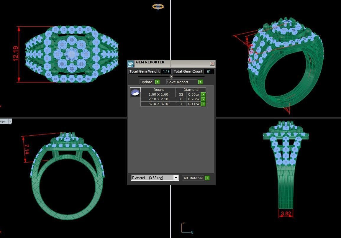 Diamond Man Ring Cad  MR  303 3D print model_5