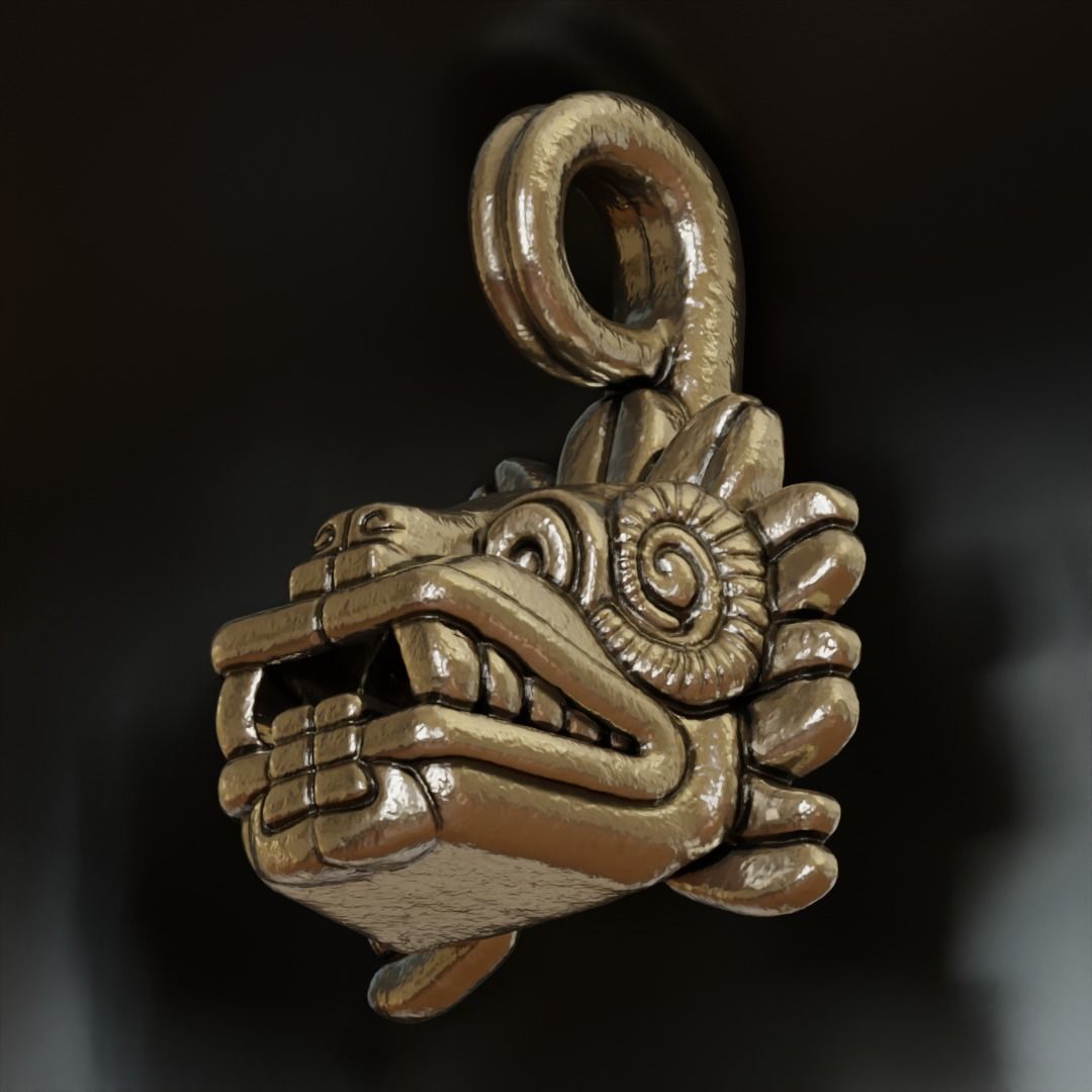 Qetzalcoatl-V1 pendant 3D print model_2