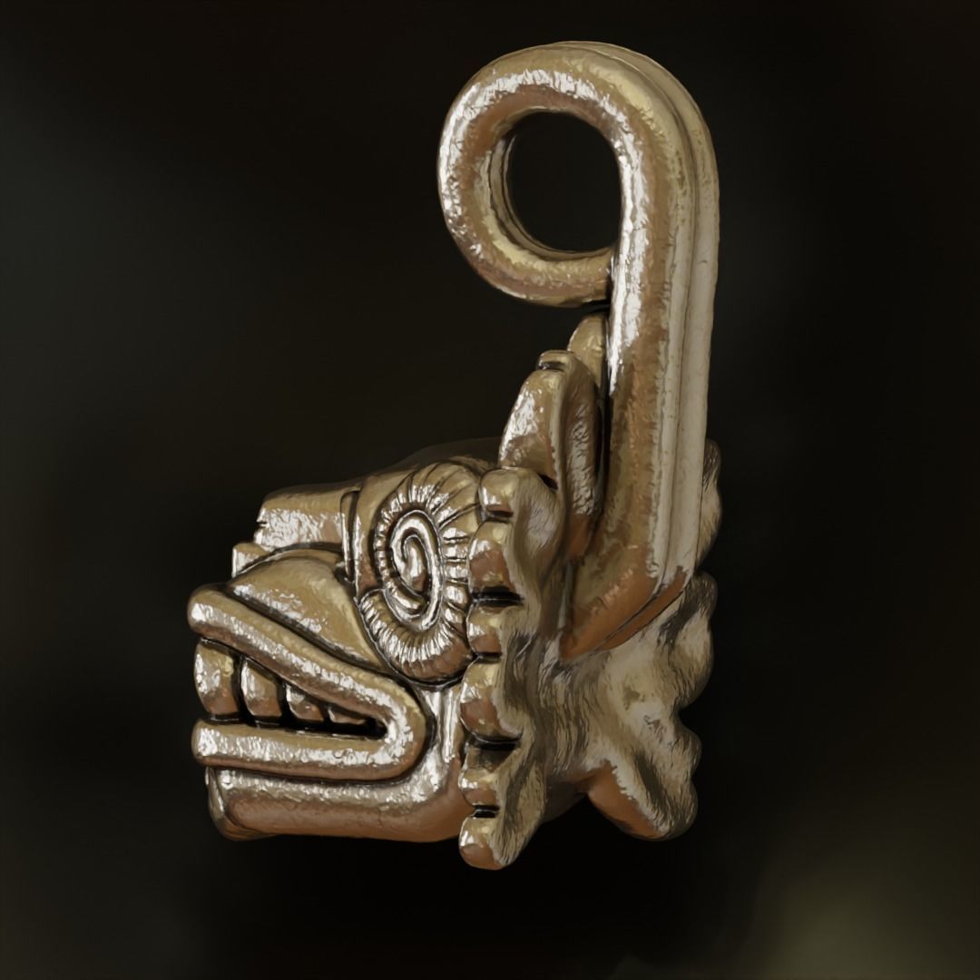 Qetzalcoatl-V1 pendant 3D print model_3