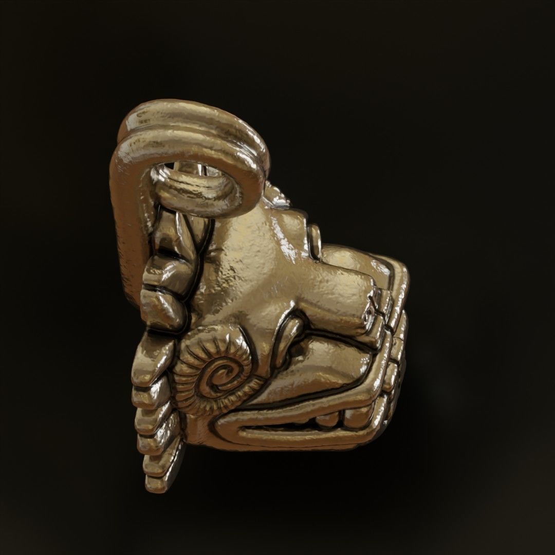 Qetzalcoatl-V1 pendant 3D print model_4