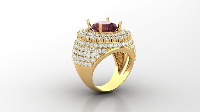 Diamond Man Ring Cad  MR  302 3D print model