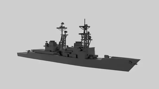 USS Spruance - Model for small scale printing 3D print model