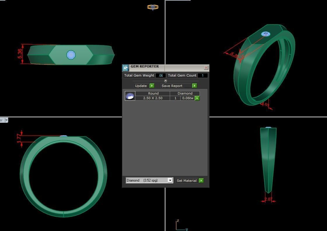 Diamond Man Ring Cad  MR  298 3D print model_6