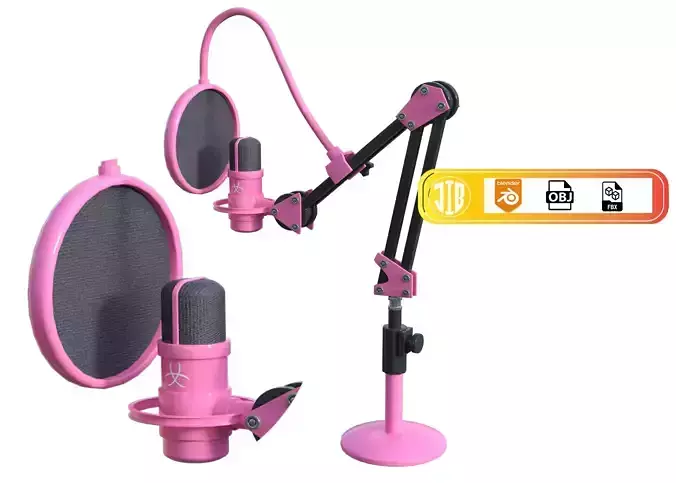 Streaming Microphone 3D Model 3D model