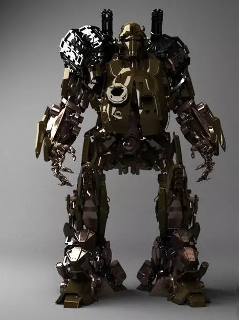 Brawl armored robot 3D model_0