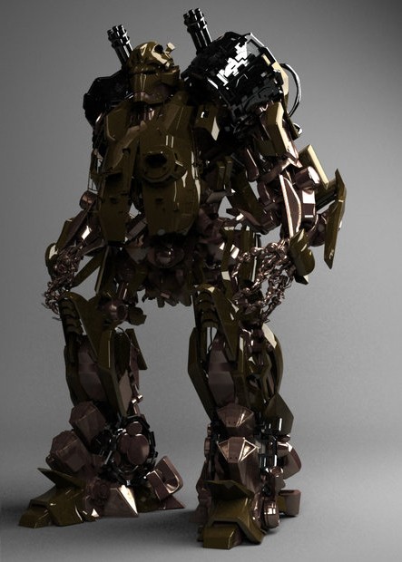 Brawl armored robot 3D model_1