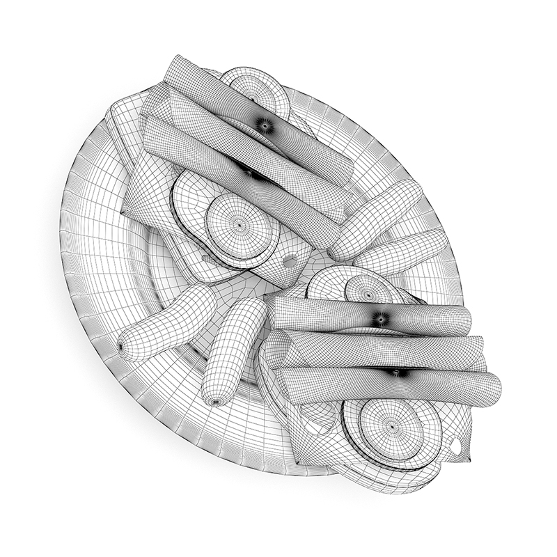 Sandwiches on Plate 3D model_3