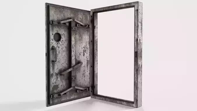 Bunker door Pbr lowpoly bunker gate  01 Low-poly 3D model