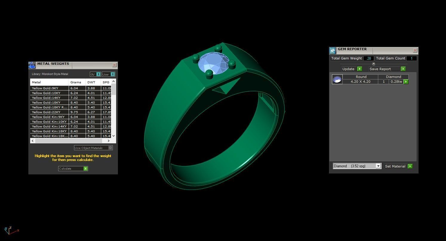 Diamond Man Ring Cad  MR  279 3D print model_2