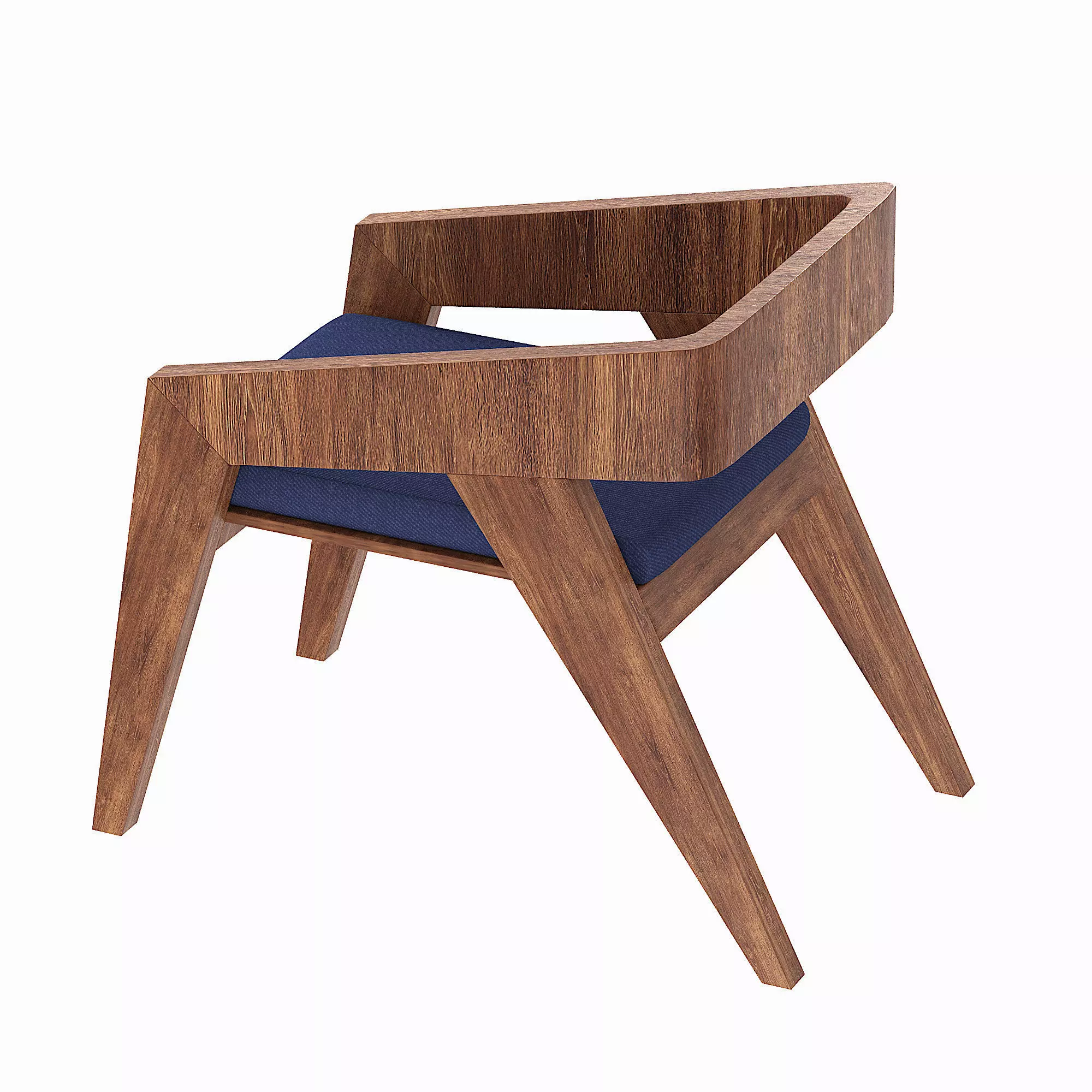 Laser Cut Dining Chair Low-poly 3D model