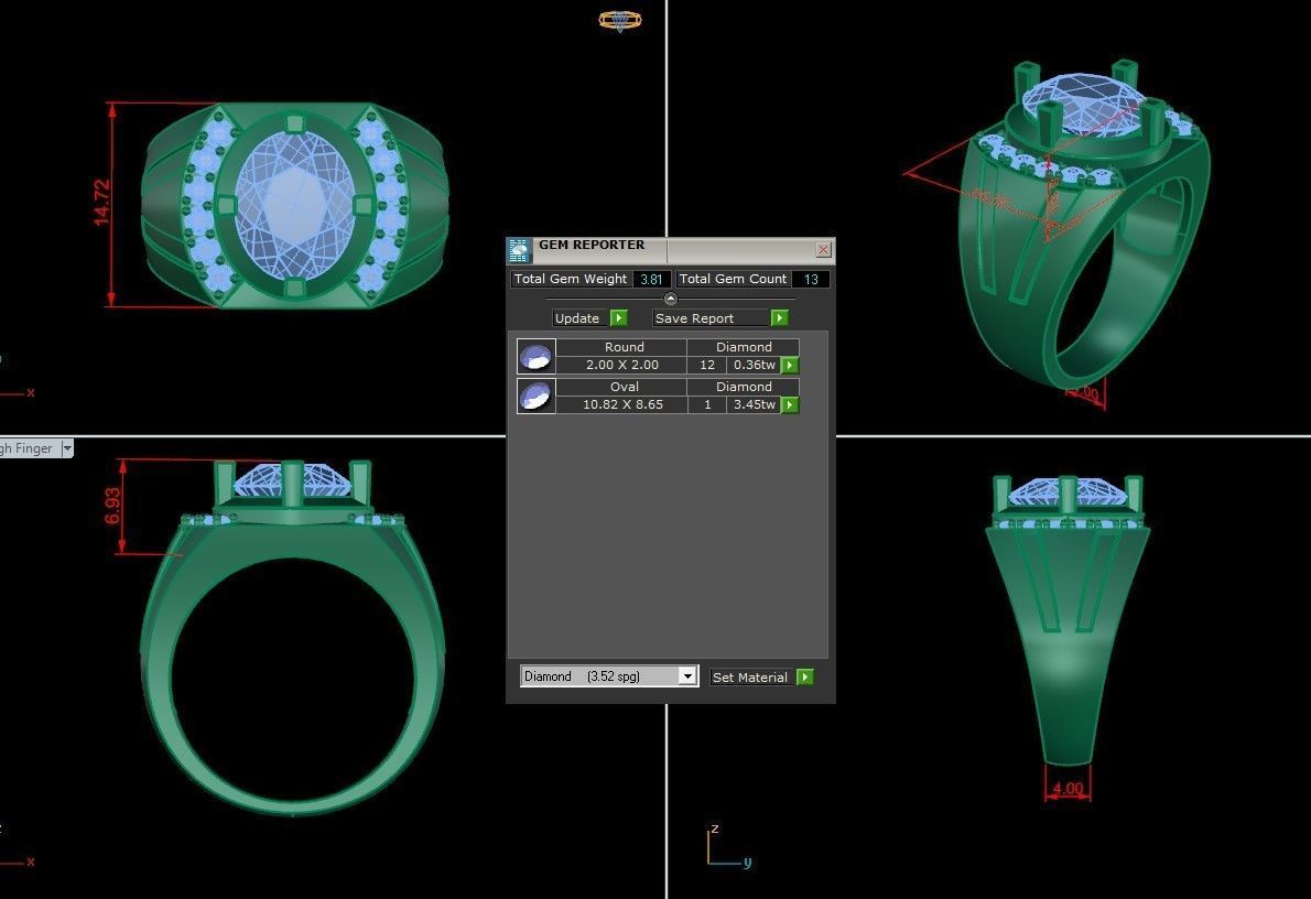 Diamond Man Ring Cad  MR  266 3D print model_6