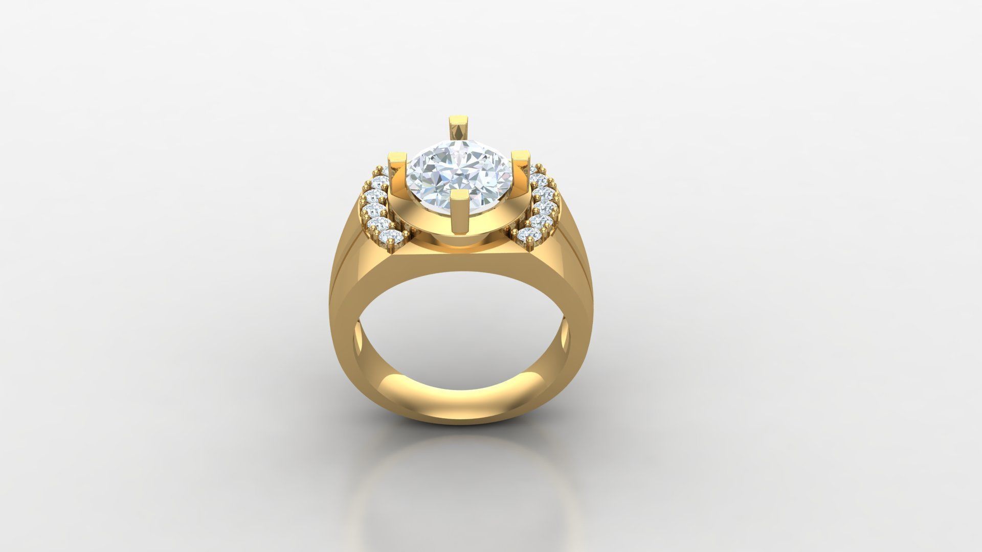 Diamond Man Ring Cad  MR  266 3D print model_2