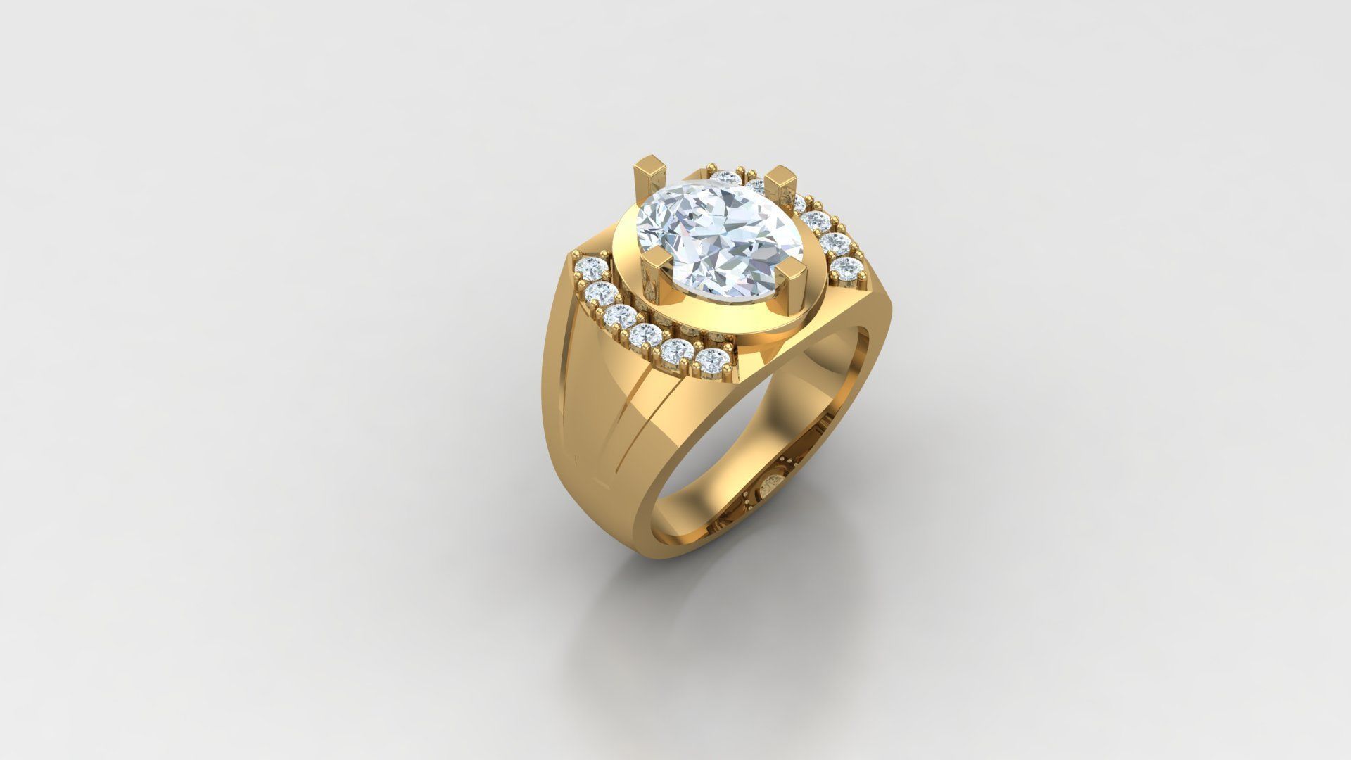 Diamond Man Ring Cad  MR  266 3D print model_1