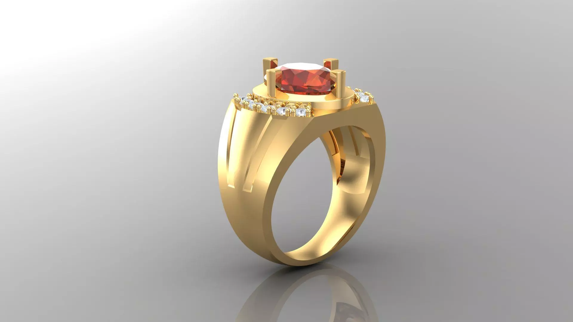 Diamond Man Ring Cad  MR  266 3D print model_0