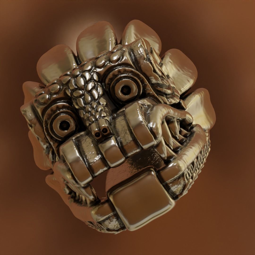 Qetzalcoatl V-2 pendant 3D print model_1