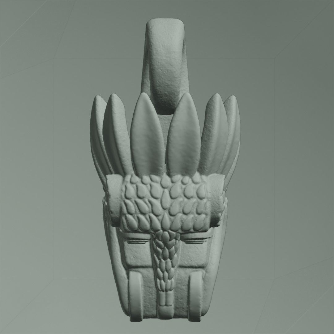 Qetzalcoatl V-2 pendant 3D print model_5