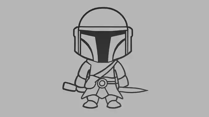 Mandalorian Wall Silhouette 01