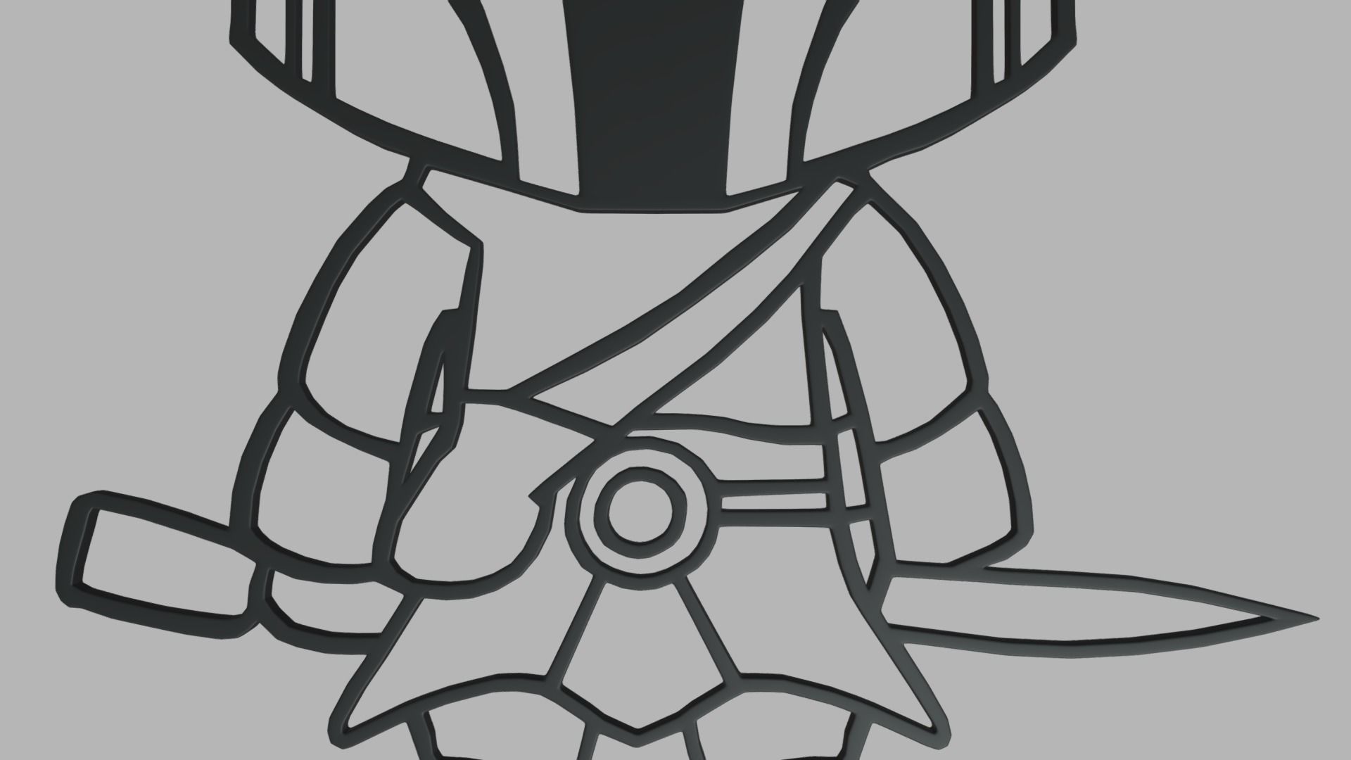 Mandalorian Wall Silhouette 01 3D print model_3