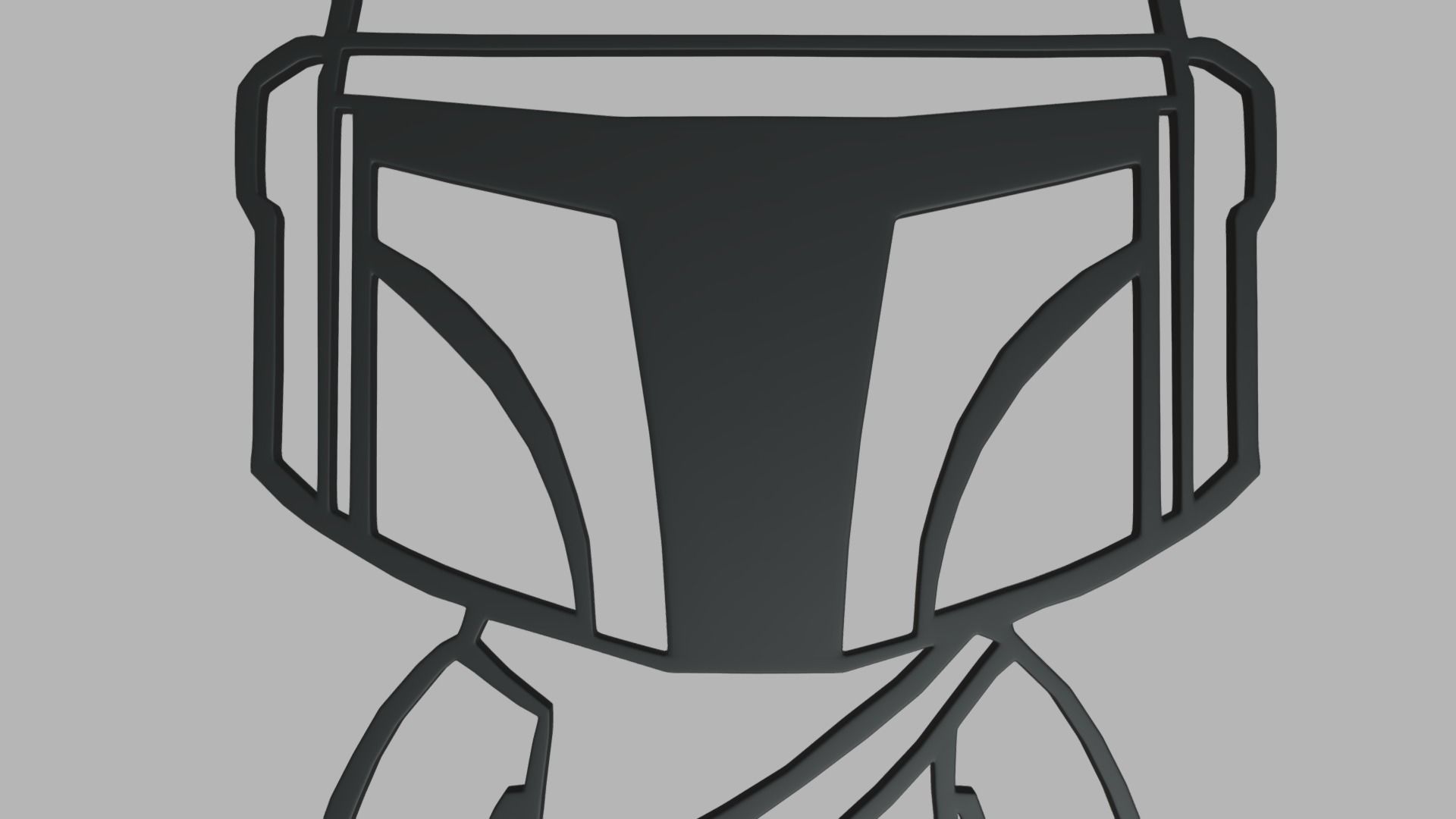 Mandalorian Wall Silhouette 01 3D print model_2