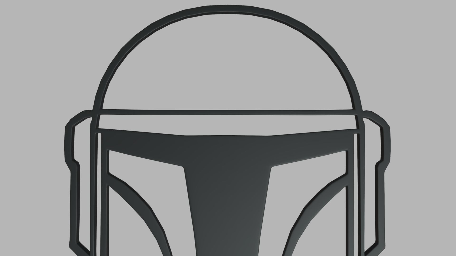 Mandalorian Wall Silhouette 01 3D print model_1