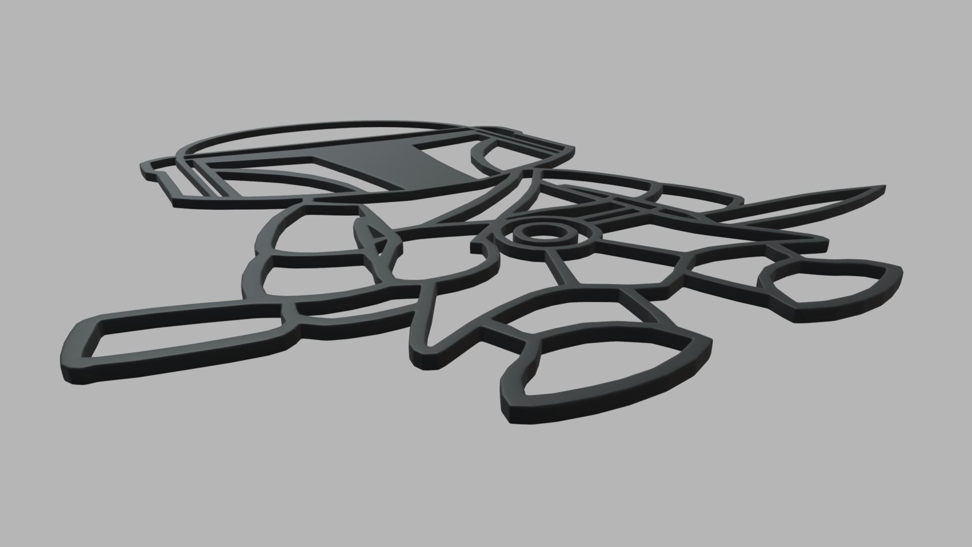 Mandalorian Wall Silhouette 01 3D print model_5