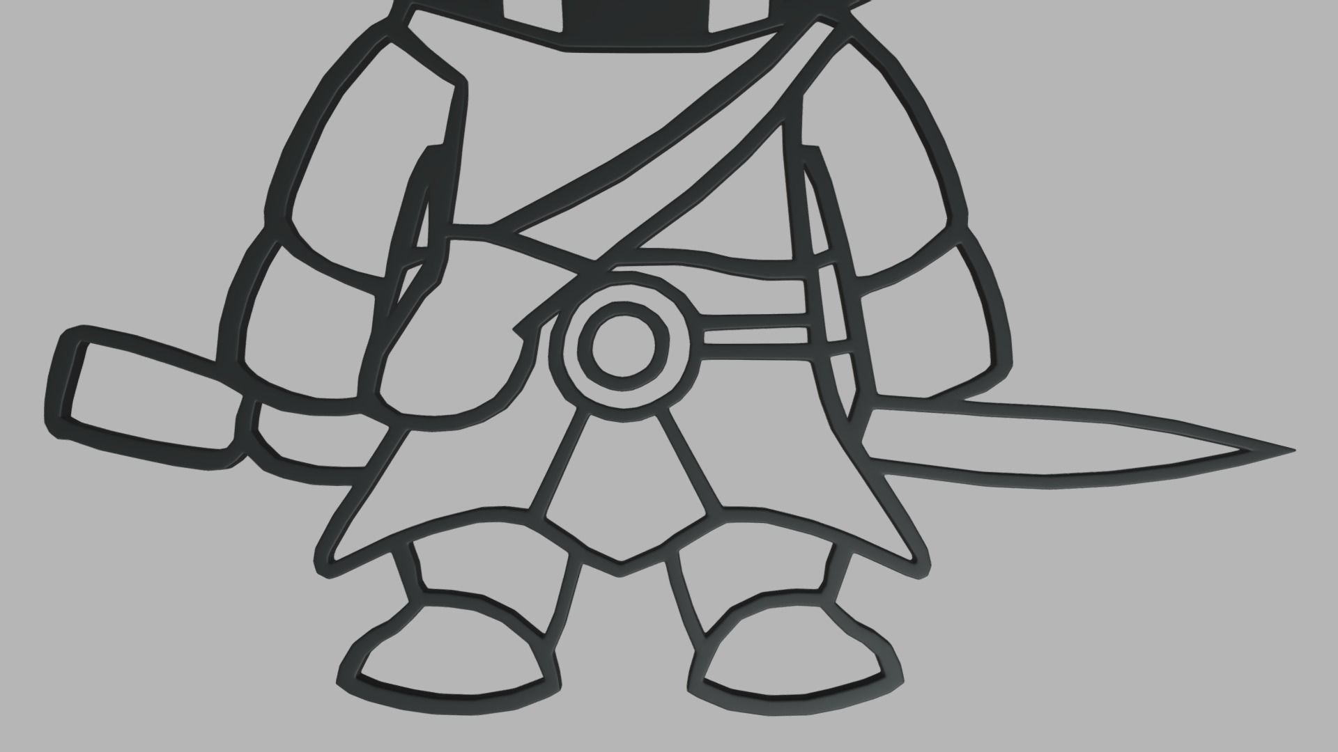 Mandalorian Wall Silhouette 01 3D print model_4