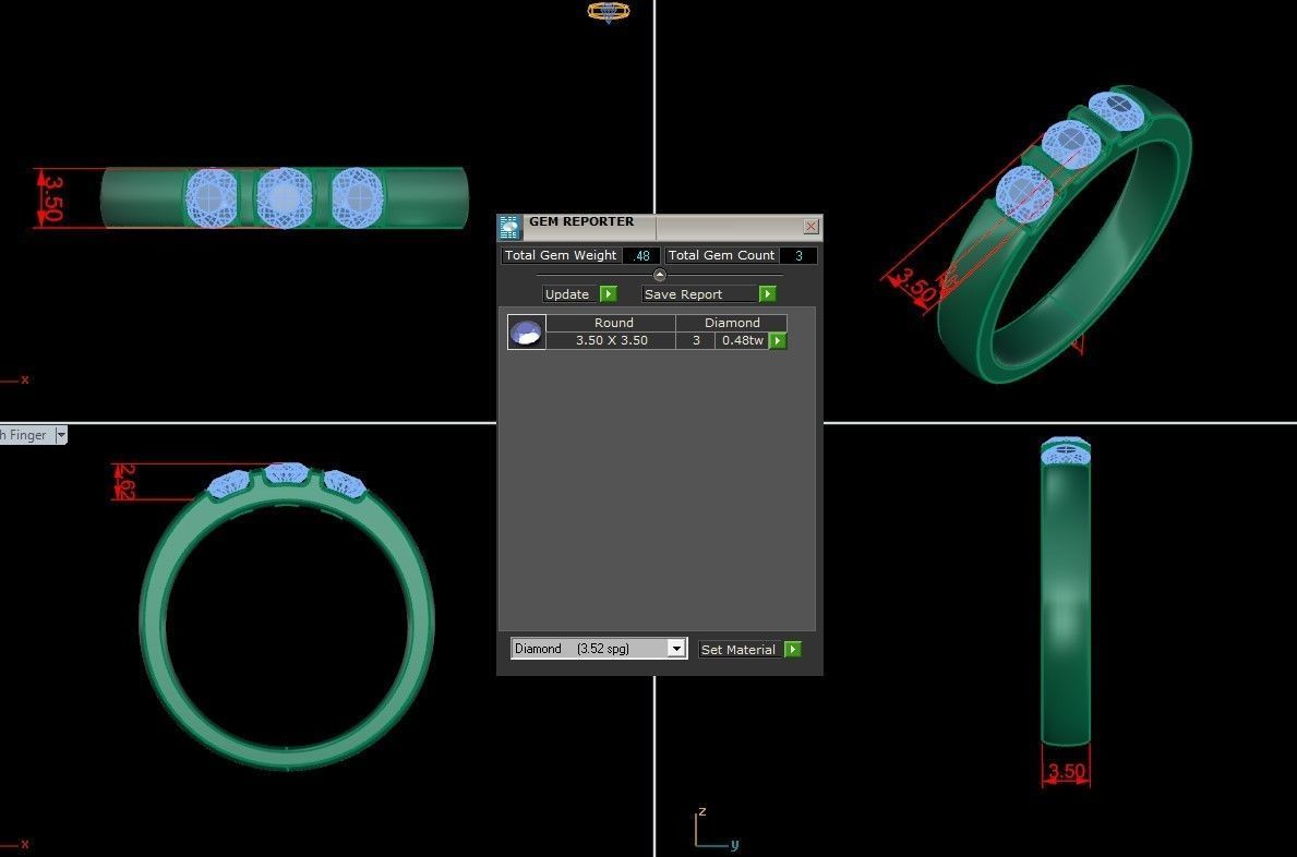 Diamond Man Ring Cad MR 256 3D print model_6