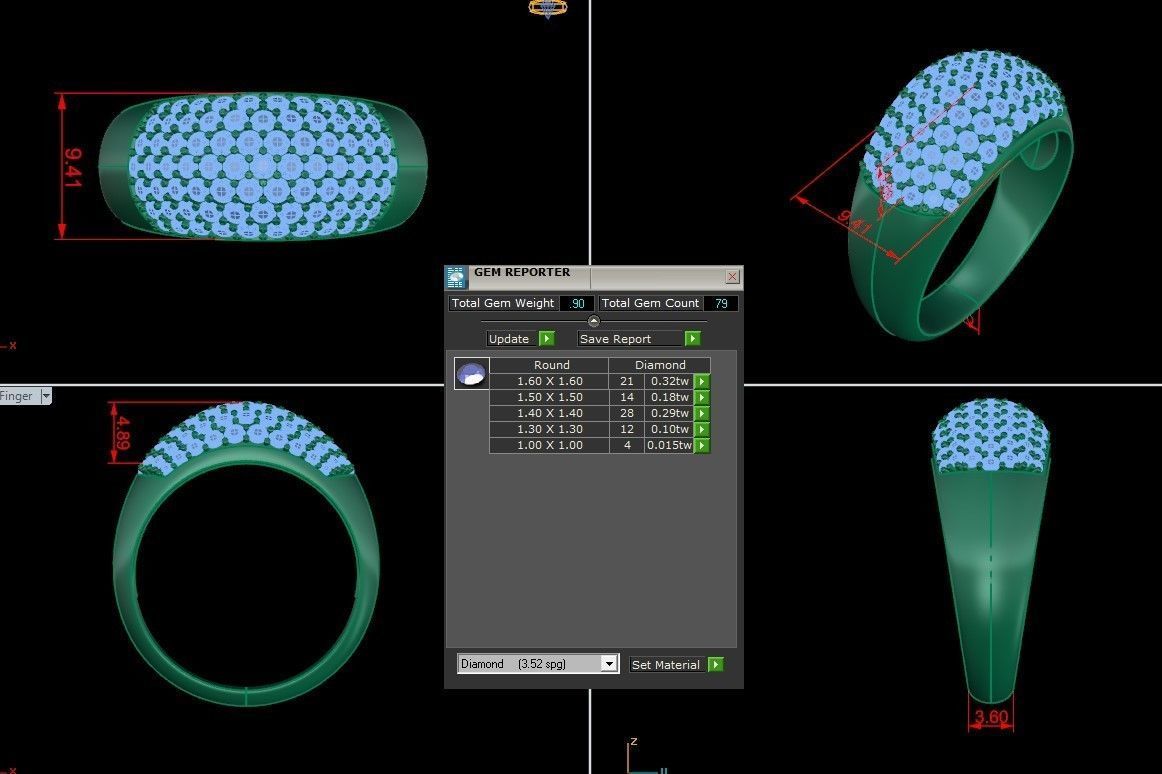 Diamond Man Ring Cad  MR  254 3D print model_6