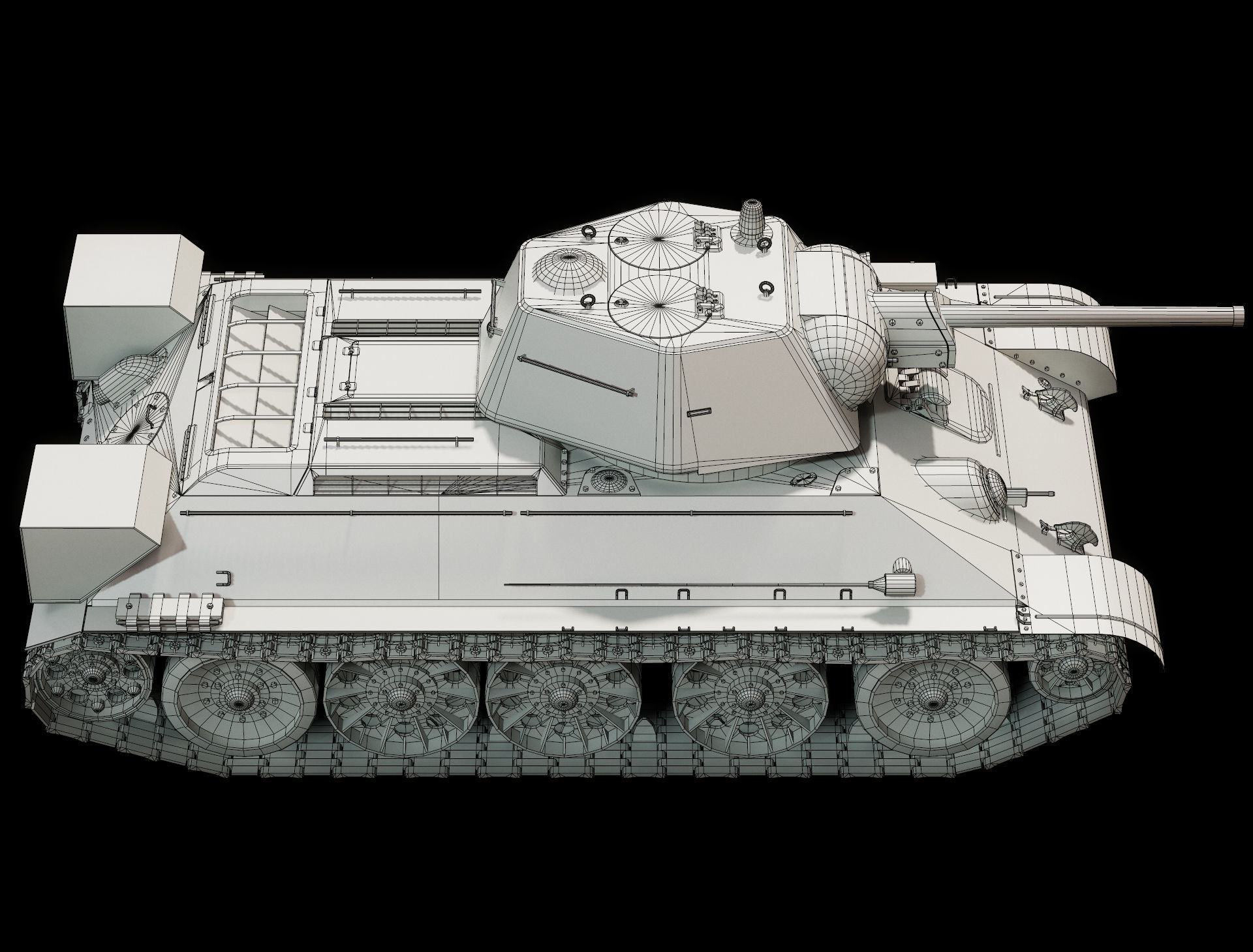 T-34-76 Model 1942 - Base Mesh 3D model_7