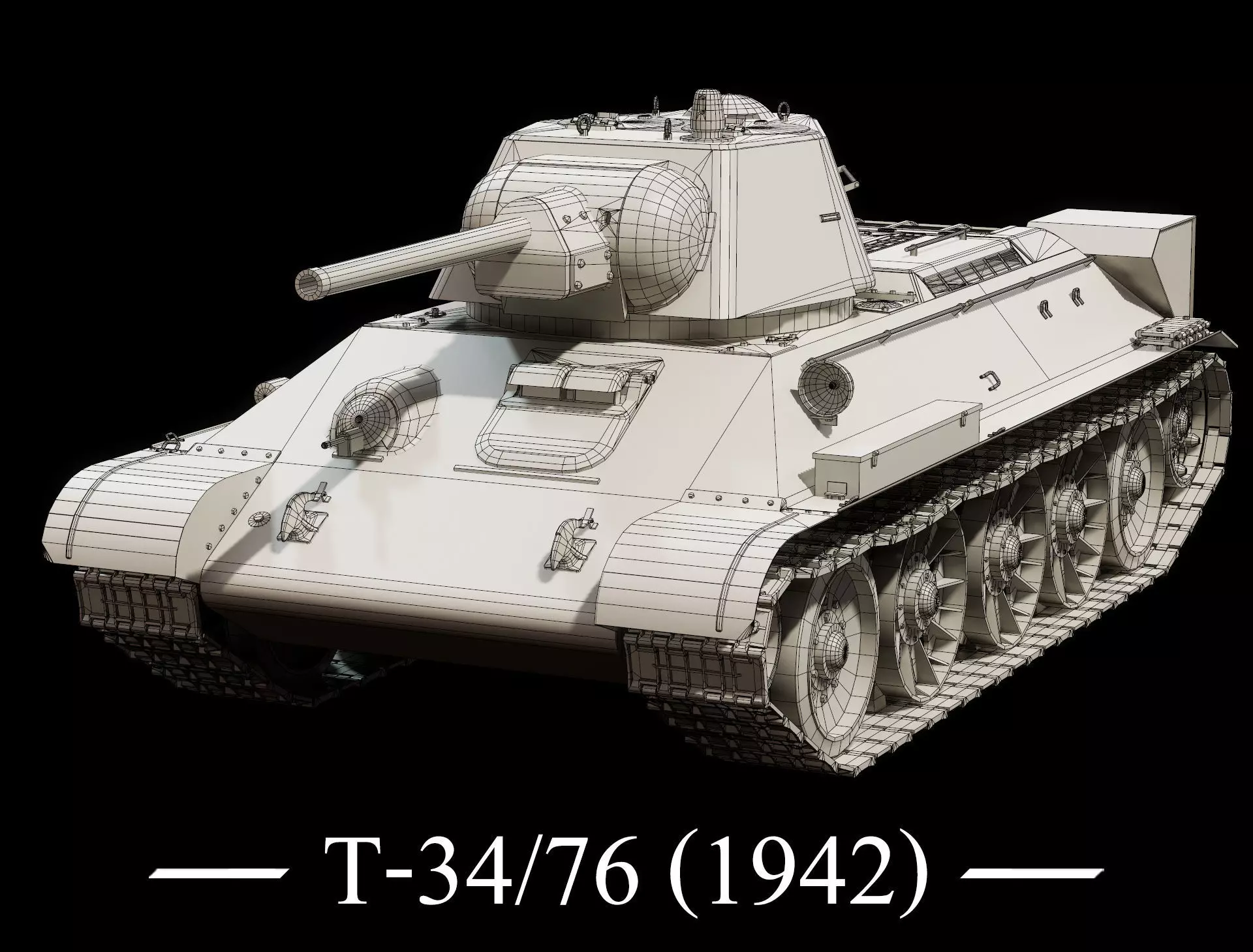 T-34-76 Model 1942 - Base Mesh 3D model_0