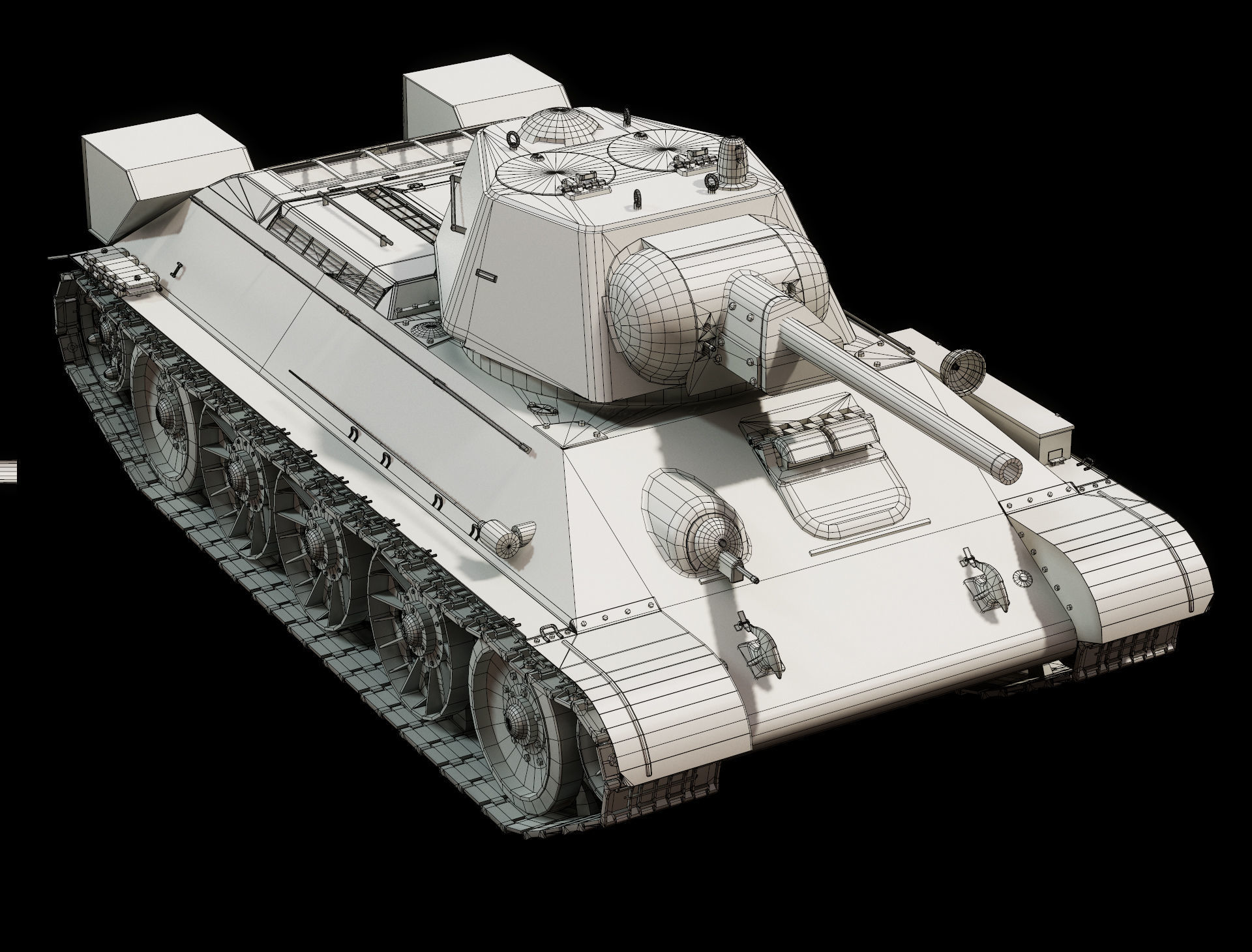 T-34-76 Model 1942 - Base Mesh 3D model_3