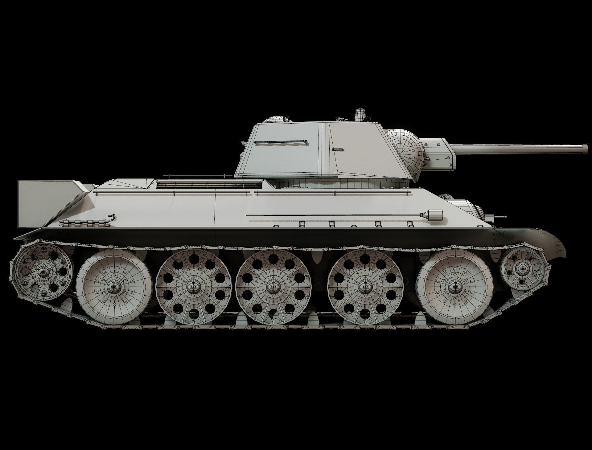 T-34-76 Model 1942 - Base Mesh 3D model_10