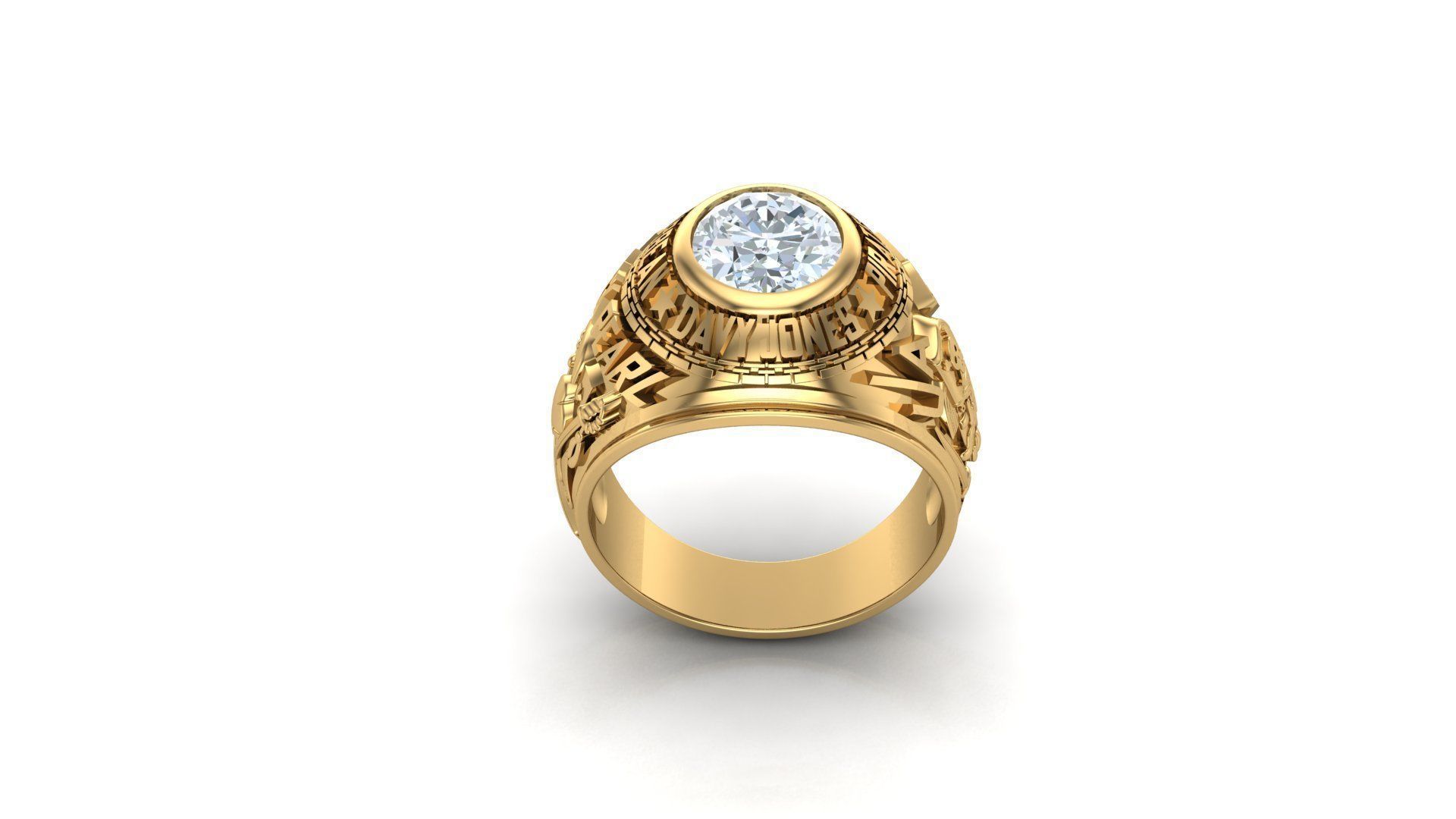 Diamond Man Ring Cad MR 251 3D print model_2