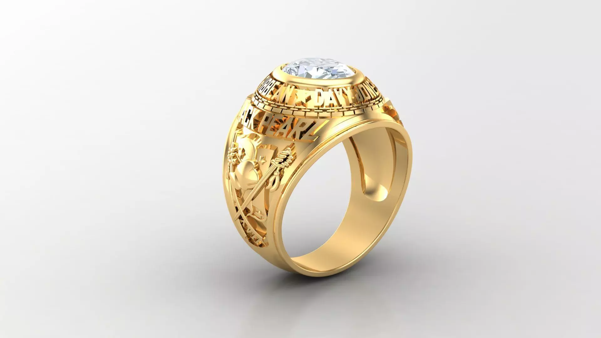 Diamond Man Ring Cad MR 251 3D print model_0